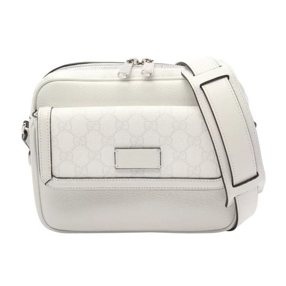 Gucci GG Supreme Crossbody Bag Shoulder Canvas Leather White